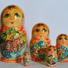 Gift Souvenir Author's matryoshka 5 in 1 Russian traditions Exclusive Handmade