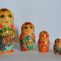 Gift Souvenir Author's matryoshka 5 in 1 Russian traditions Exclusive Handmade