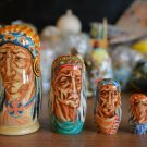 Russian Matryoshka Native Americans Author's hand-painted Exclusive Made in Russ