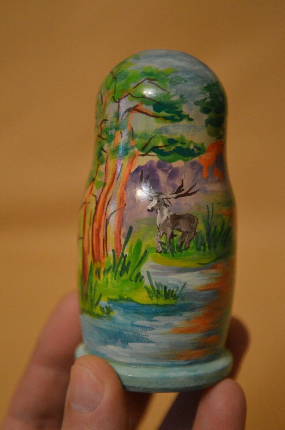 Nesting doll Author's hand-painted Russian matryoshka Children's toy Exclusive