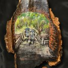 Landscape on birch bark Gift Souvenir Author's work Hand-painted Exclusive
