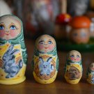 Children's toy Gift Souvenir Matryoshka 4 in Handmade Russian Folk Art Exclusive