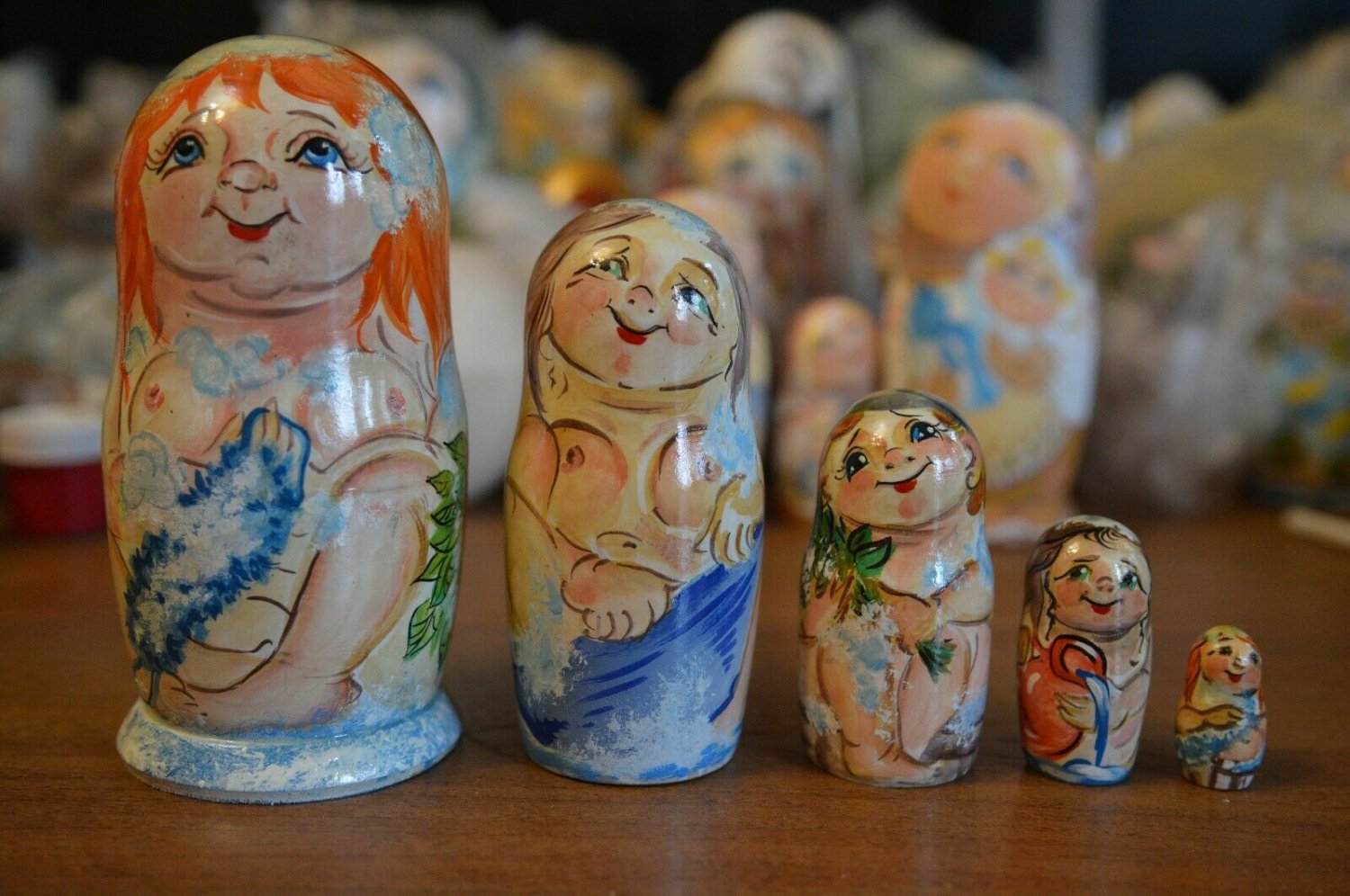 Russian nesting doll 6' Author's hand-painted Adult toy Exclusive Made in Russia