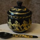 Hand-painted Russian Souvenir Gift Sugar Bowl Olympians Exclusive Made in Russia