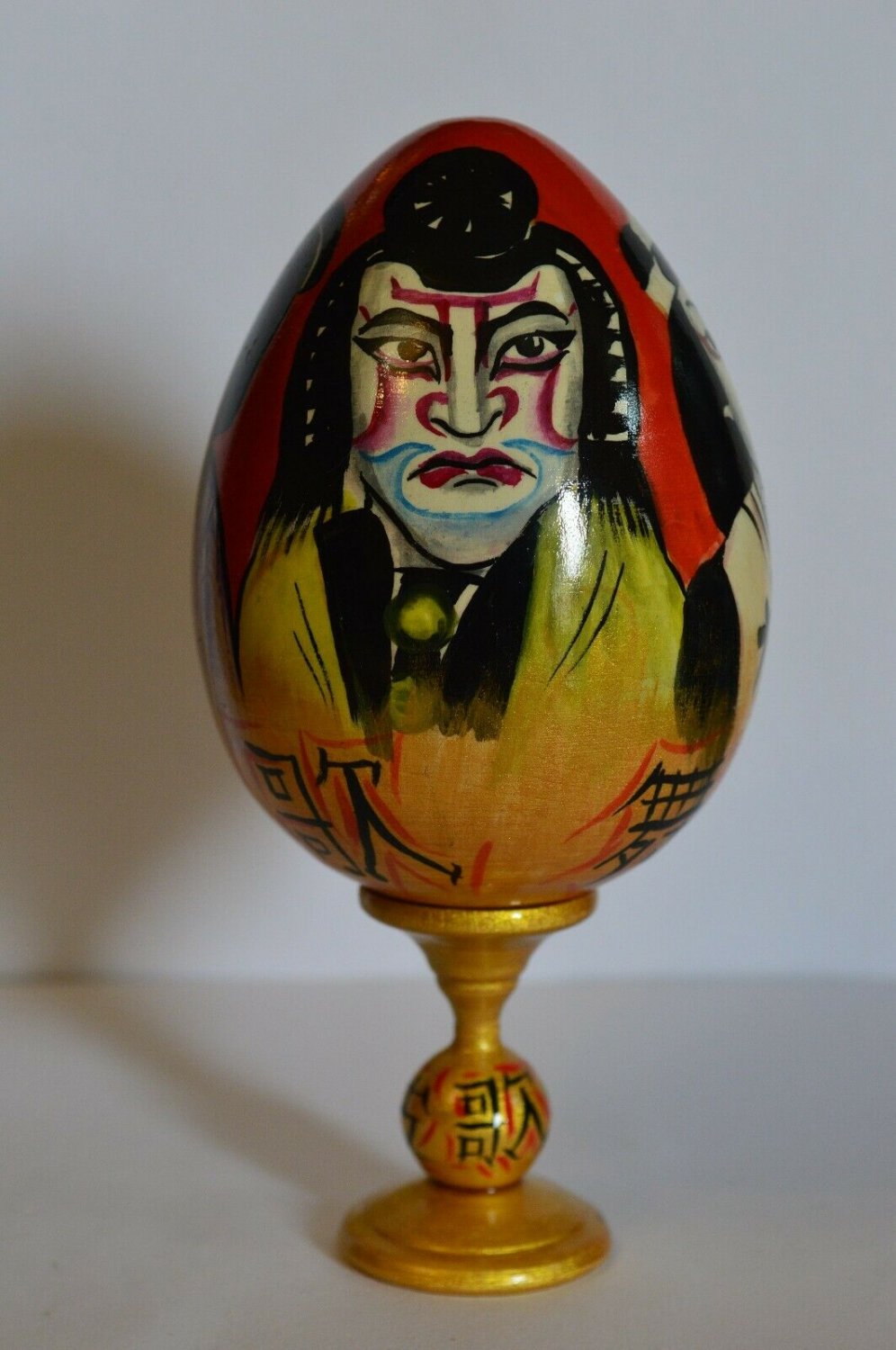 Hand-painted Egg Gift Souvenir Author's Plot Japanese Kabuki Theater Exclusive