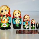 Children's toy Matryoshka 4 in Handmade Russian National Art Gift Made in Russia