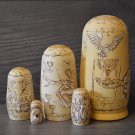 Handmade Gift Souvenir Esoteric Matryoshka Tarot Cups Pyrography Fortune Telling