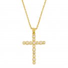 18 Inch Women Girls 18K Gold Plated Round CZ Cubic Zirconia Cross Chain Necklace