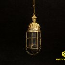 Nautical Brass Hanging Cargo Pendant Light With Chain