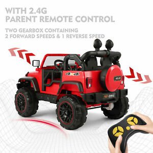 12V Red Electric Kids Ride on Car Truck Toys 3 Speeds MP3 LED w/Remote