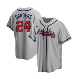 Braves #24 Deion Sanders Cream New Cool Base Stitched MLB Jersey