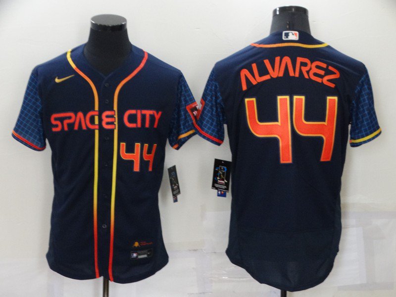 Nike Yordan Alvarez Houston Astros World Series Champions Navy/Rainbow  Jersey