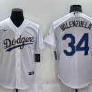 Fernando Valenzuela #34 Los Angeles Dodgers Rainbow Blue White