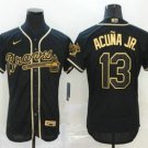 Atlanta Braves #13 Ronald Acuna Jr Navy Red Spilt Cool Base Stitched  Baseball Jersey in 2023