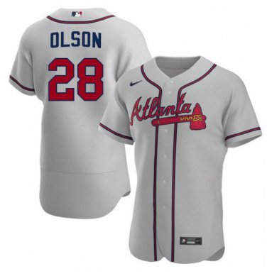 Matt Olson #28 Atlanta Braves Navy Cool Base Stitched Jersey