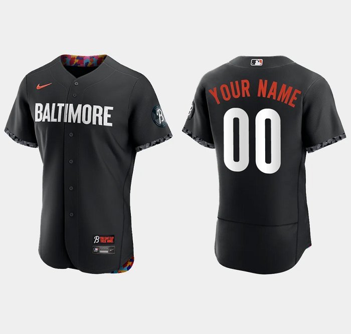 Custom Men's Baltimore Orioles 2023 City Connect Jersey - Black