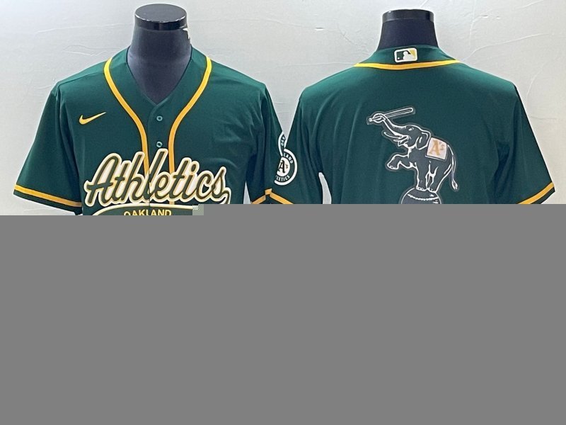 Men's Oakland Athletics Green Team Big Logo Cool Base Stitched