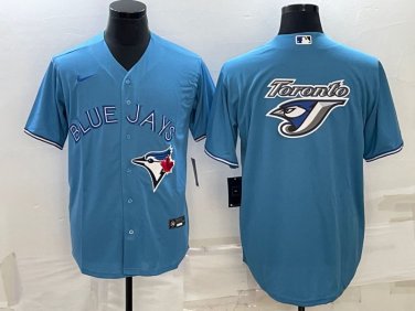Men's Toronto Blue Jays Light Blue Team Big Logo Stitched Baseball Jersey