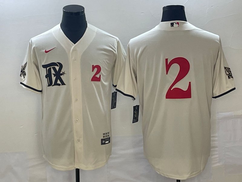 Nike Cream Texas Rangers Marcus Semien 2023 City Connect Replica