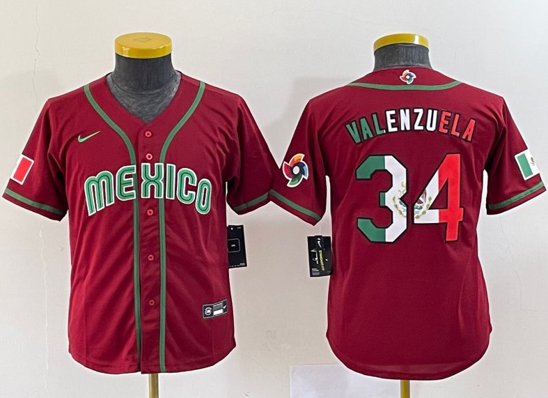 Mexico Fernando Valenzuela Black Baseball Jersey #34 for Sale in