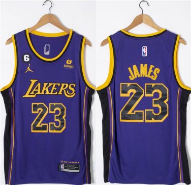 Men's Los Angeles Lakers LeBron James #23 Purple Swingman Jersey