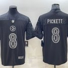 Pittsburgh Steelers #8 Kenny Pickett Black Reflective Limited Stitched  Jersey in 2023