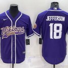 Justin Jefferson Vikings Jersey Limited #18 Golden Edition Black 100th Season Men's