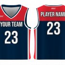 Custom Stylish Modern Blue-Red Collection Adult Youth Unisex Basketball Jersey - Reversible Uniform
