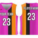 Custom Stylish Pink Adult Youth Unisex Basketball Jersey - Reversible Uniform