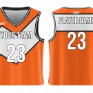 Custom White Print Solids Adult Youth Unisex Basketball Jersey - Reversible Uniform