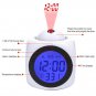 Multi-function Wall Ceiling Projection Alarm Clock Talking Report Thermometer LCD Temperature