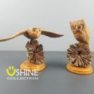 Single Owl Figurine,Owl On Tree Statue,Wooden Bird,Ornament,Customized Gift,Room Decor,Birthday