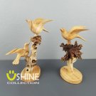 Vintage Couple Seagull on a Flower,Wood Carving Figure,Customized Statue,Vintage,Antique,Home Decor