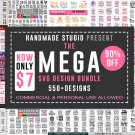 550+ SVG Designs – The Mega Bundle | 20 different design bundles SVG,DXF,PNG,PDF
