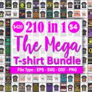 Mega T-shirt Design Bundle is here! Get this stunning bundle with over 210 unique design for just $4