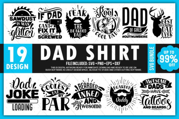 HUGE bundle Dad Shirt Bundle Desing T-shirt in SVG EPS PNG and DXF files