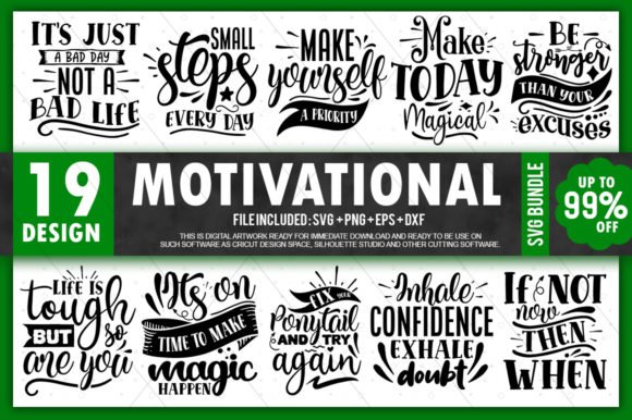 HUGE bundle Motivational Quotes Bundle Desing T-shirt in SVG EPS PNG and DXF files