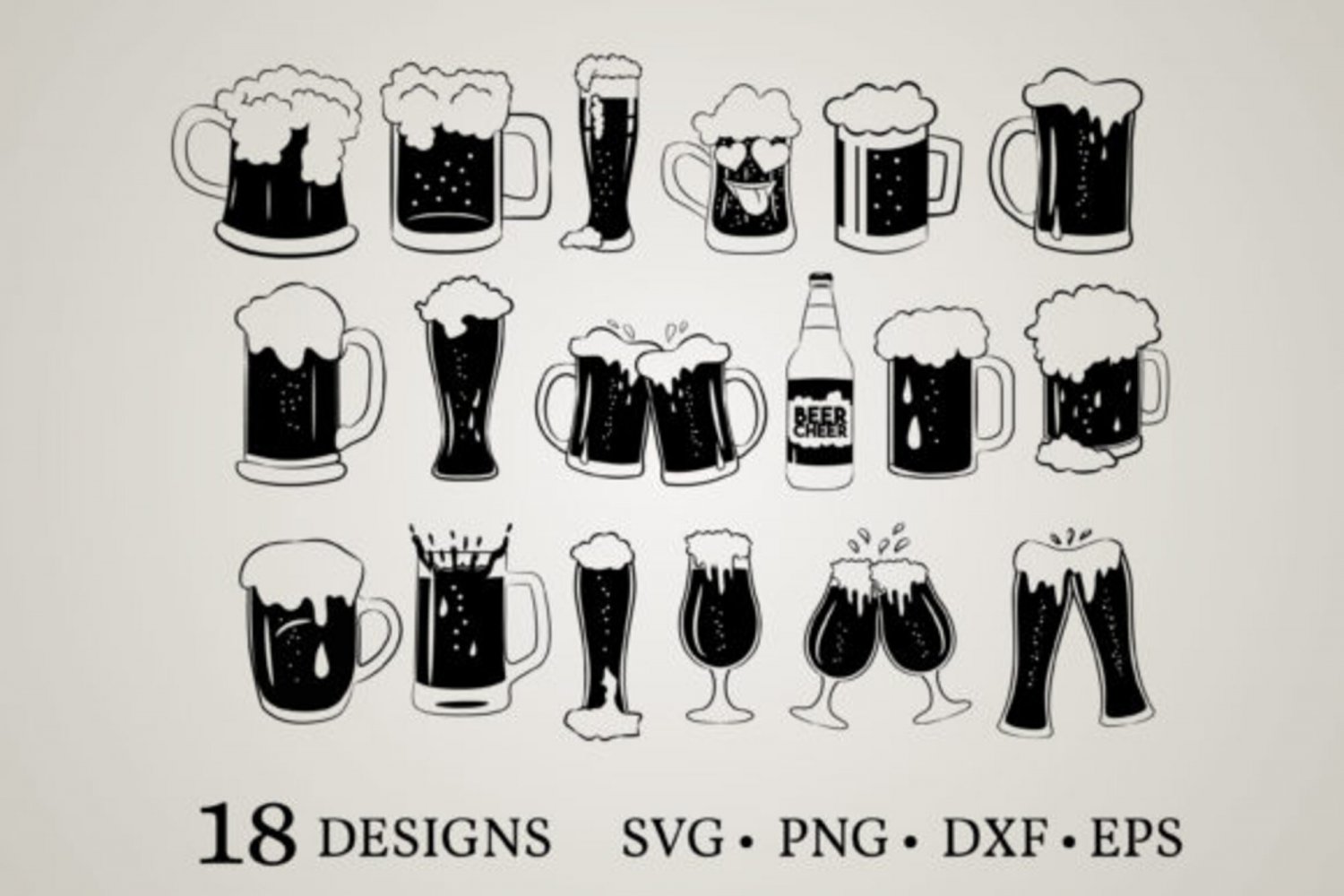 HUGE bundle Beer-Mug-Beer-Beer-Glass Graphic Desing T-shirt in SVG EPS PNG and DXF files