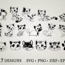HUGE bundle Cat-Bundle Graphic Desing T-shirt in SVG EPS PNG and DXF files