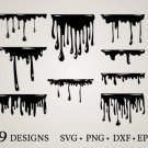 HUGE Bundle Dripping-Borders-Dripping Graphic Desing T-shirt in SVG EPS PNG and DXF files