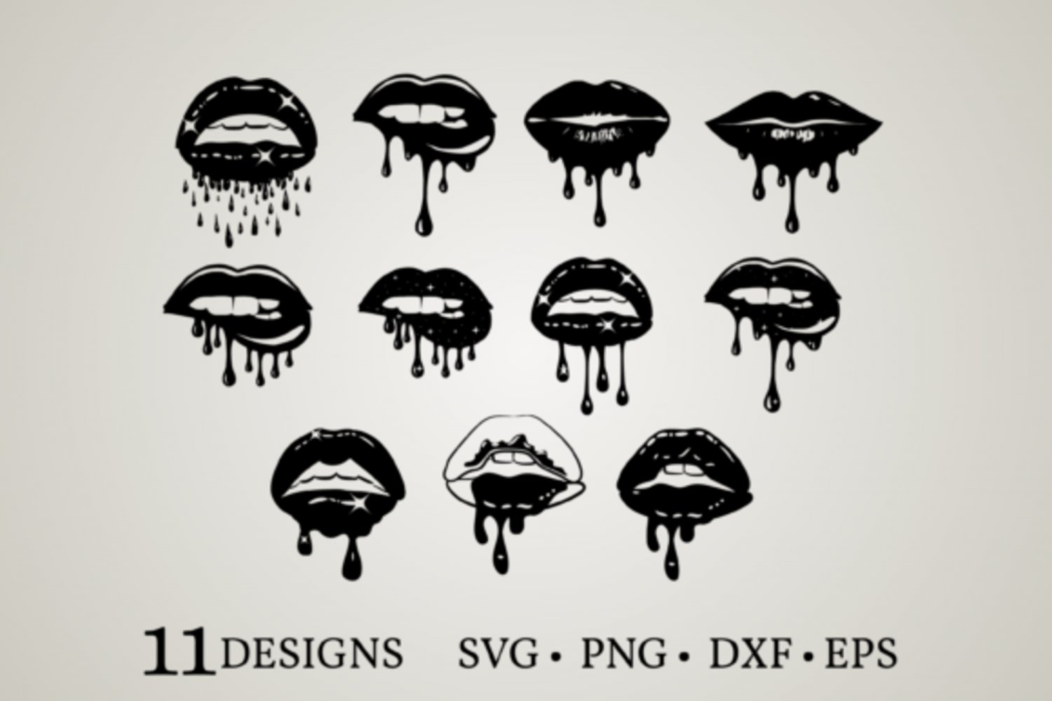HUGE Bundle Dripping-Lips-Lips-Bundle Graphic Desing T-shirt in SVG EPS PNG and DXF files