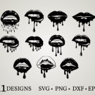 HUGE Bundle Dripping-Lips-Lips-Bundle Graphic Desing T-shirt in SVG EPS PNG and DXF files