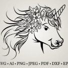 HUGE Bundle Unicorn-Unicorn-Face Graphic Desing T-shirt in SVG EPS PNG and DXF files