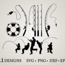 HUGE Bundle Fishing-Bundle Graphic Desing T-shirt in SVG EPS PNG and DXF files