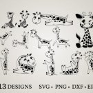 HUGE Bundle Giraffe-Giraffe-Clipart Graphic Desing T-shirt in SVG EPS PNG and DXF files
