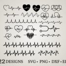 HUGE Bundle Heartbeat-Bundle-Heartbeat-Clipart Graphic Desing T-shirt in SVG EPS PNG and DXF files