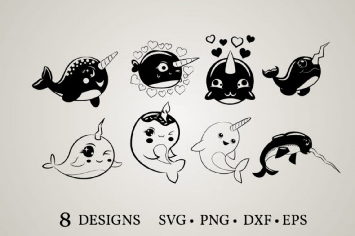 Huge Bundle Narwhal Bundle Narwhal Clipart Graphic Desing T Shirt In Svg Eps Png And Dxf Files