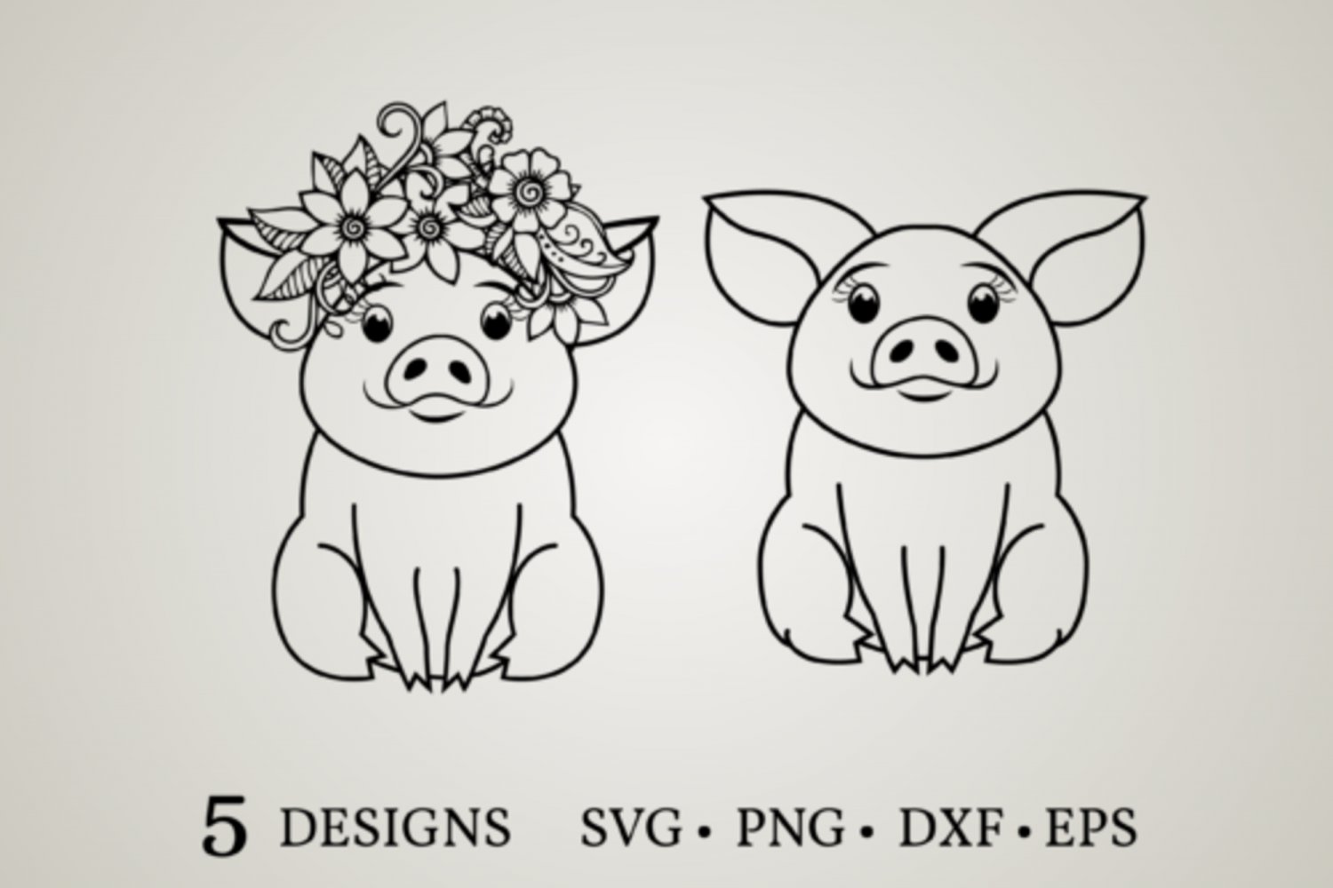 HUGE Bundle Pig-Cute-Pig-Pig-Vector Graphic Desing T-shirt in SVG EPS PNG and DXF files
