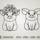 HUGE Bundle Pig-Cute-Pig-Pig-Vector Graphic Desing T-shirt in SVG EPS PNG and DXF files