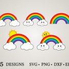 HUGE Bundle Rainbow-Bundle-Rainbow-Clipart Graphic Desing T-shirt in SVG EPS PNG and DXF files